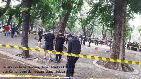 Ledakan di Monas 2 Anggota TNI Luka  