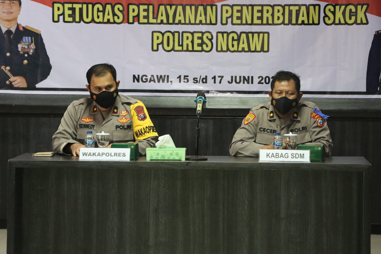 Polres Ngawi Gelar Pelatihan Peningkatan Kemampuan Petugas Pelayanan Penerbitan SKCK