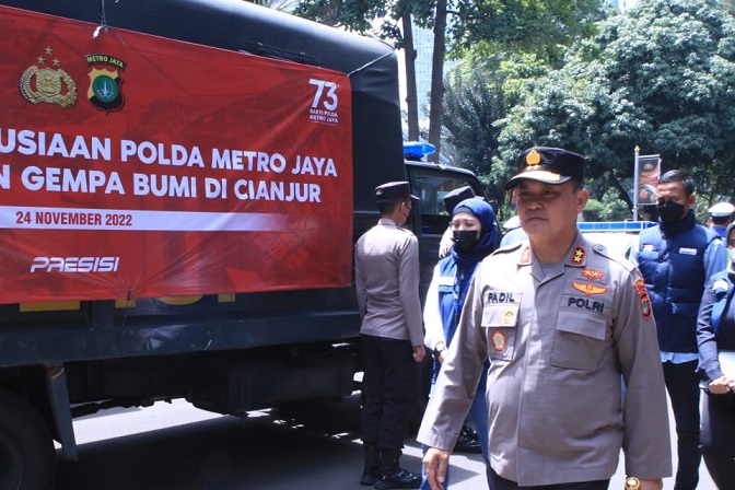 Polda Metro & Dermawan Kirim Bantuan Kemanusiaan ke Korban Gempa Cianjur