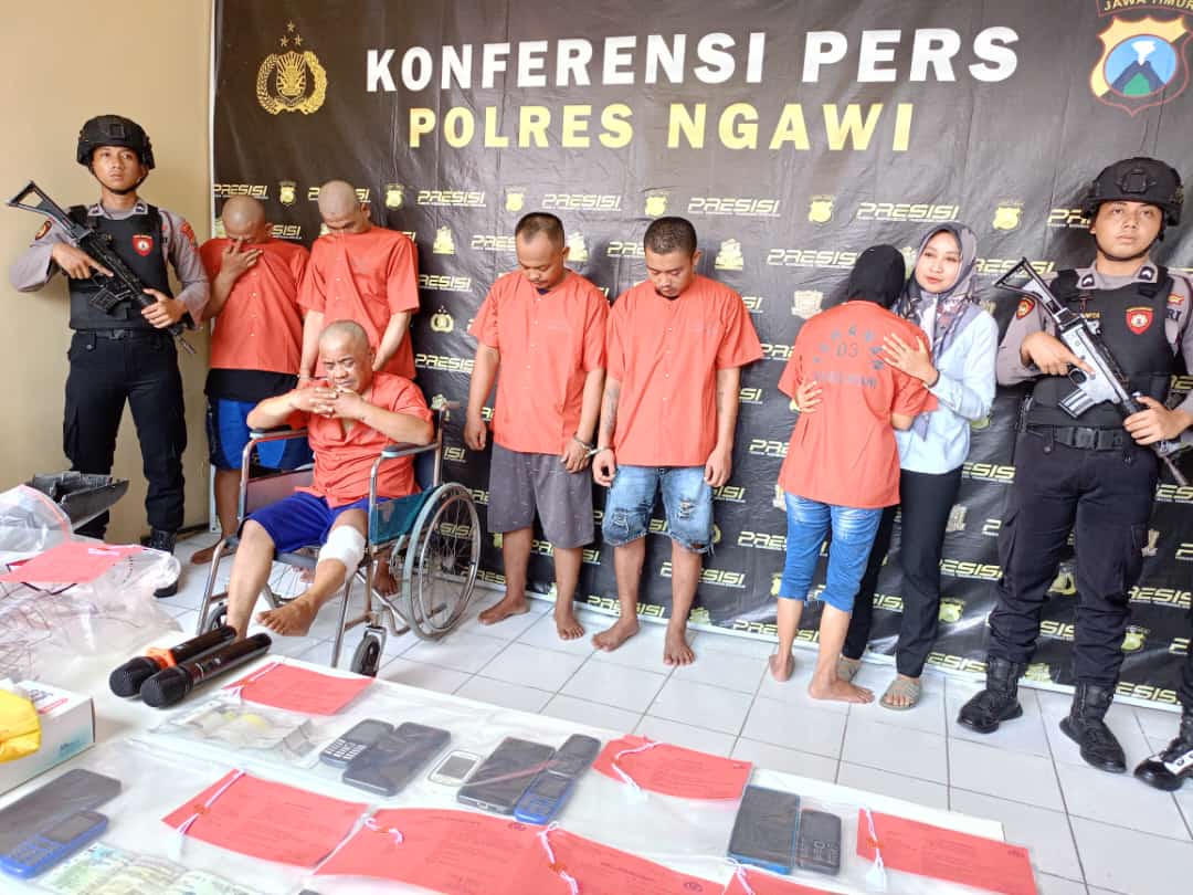 Polres Ngawi Tangkap Dua Pelaku Pencurian Mesin Dinamo Sumur dan Sepeda Motor