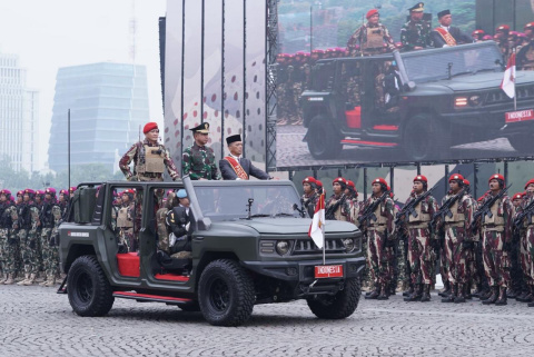 Panglima TNI Tinjau Gladi Bersih Puncak Perayaan HUT ke-79 di Monas