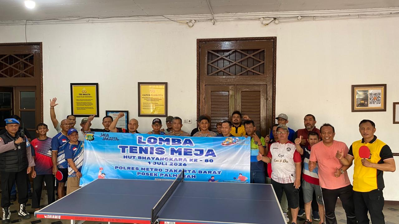 Polsek Palmerah Meriahkan Hari Bhayangkara ke-80 dengan Turnamen Tenis Meja