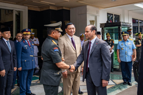 Panglima TNI Bersama Menhan Sambut Wakil Perdana Menteri Qatar