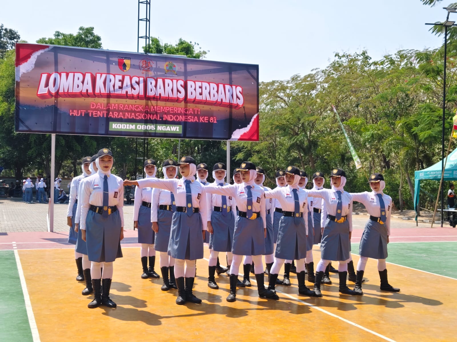 Kodim Ngawi Gelar Lomba Kreasi Baris-Berbaris Dalam Rangka HUT TNI Ke 81