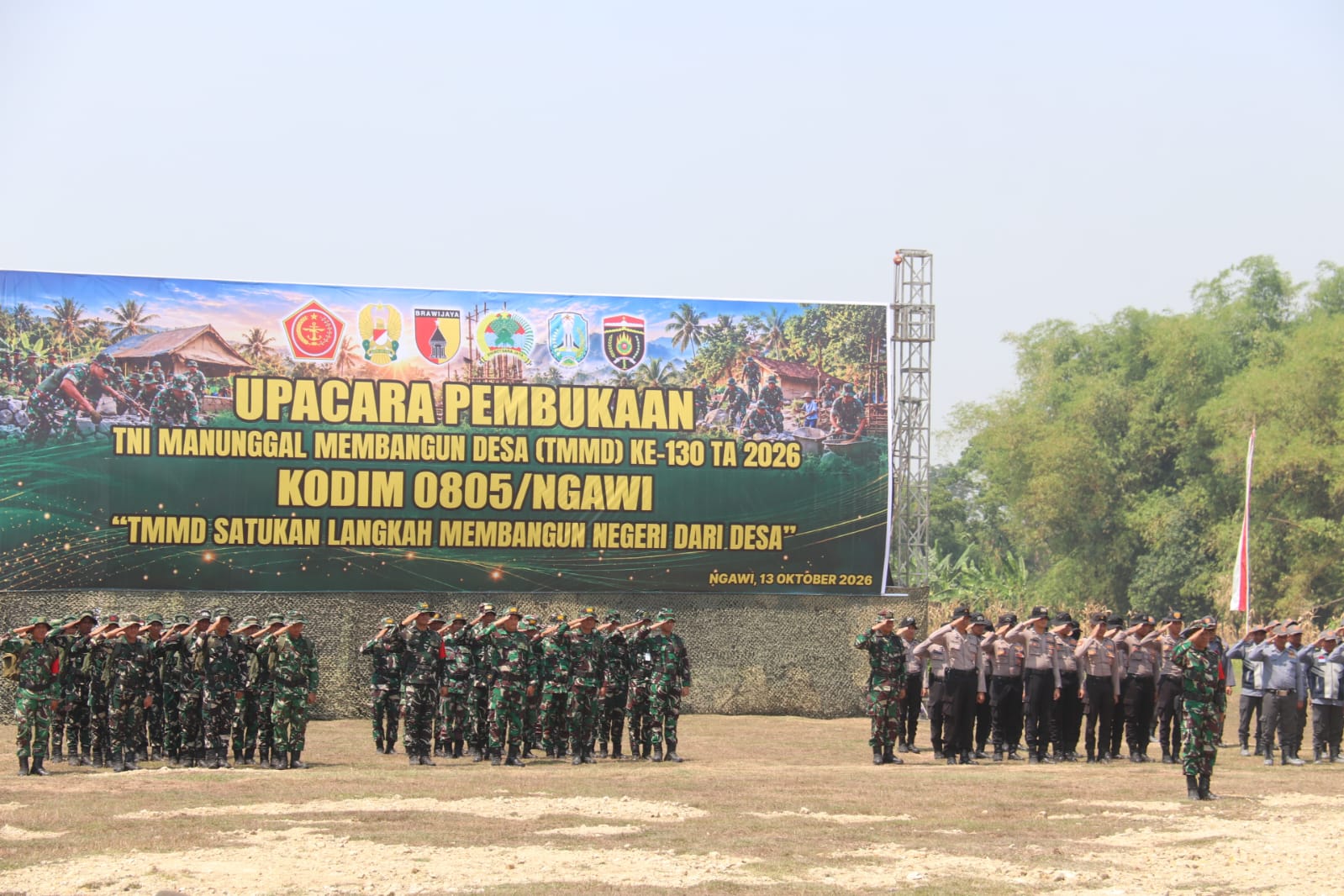 Bupati Ngawi Resmi Buka TMMD ke-130 Kodim Ngawi, Fokus Bangun Infrastruktur, Kesejahteraan Warga