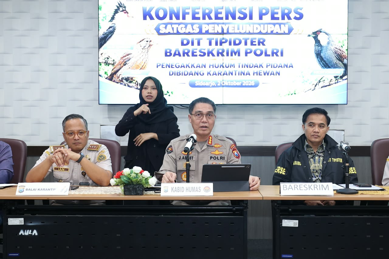Bareskrim Polri Ungkap Dugaan Penyelundupan Ribuan Burung Tanpa Dokumen Karantina di Sidoarjo